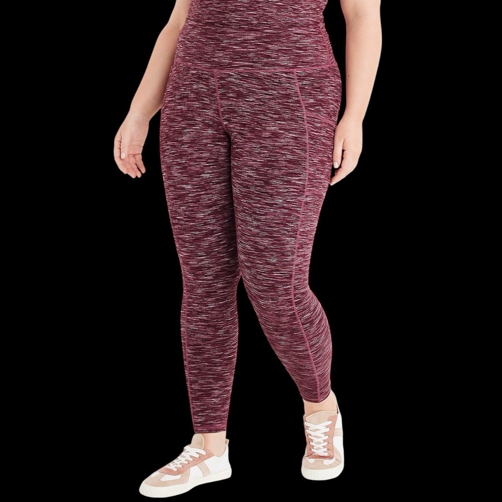 Maurices Super High Rise Burgundy Space Dye Lux Pocket‎ Leggings NEW 2X #143